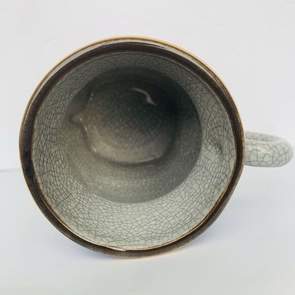 Vintage Fitz & Floyd 3D Elephant Crackled Ceramic Espresso Coffee Mug Cup - Picture 7 of 9